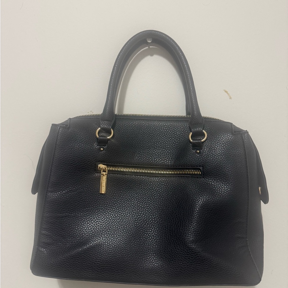 Anne Klein Black Satchel with Gold Accents